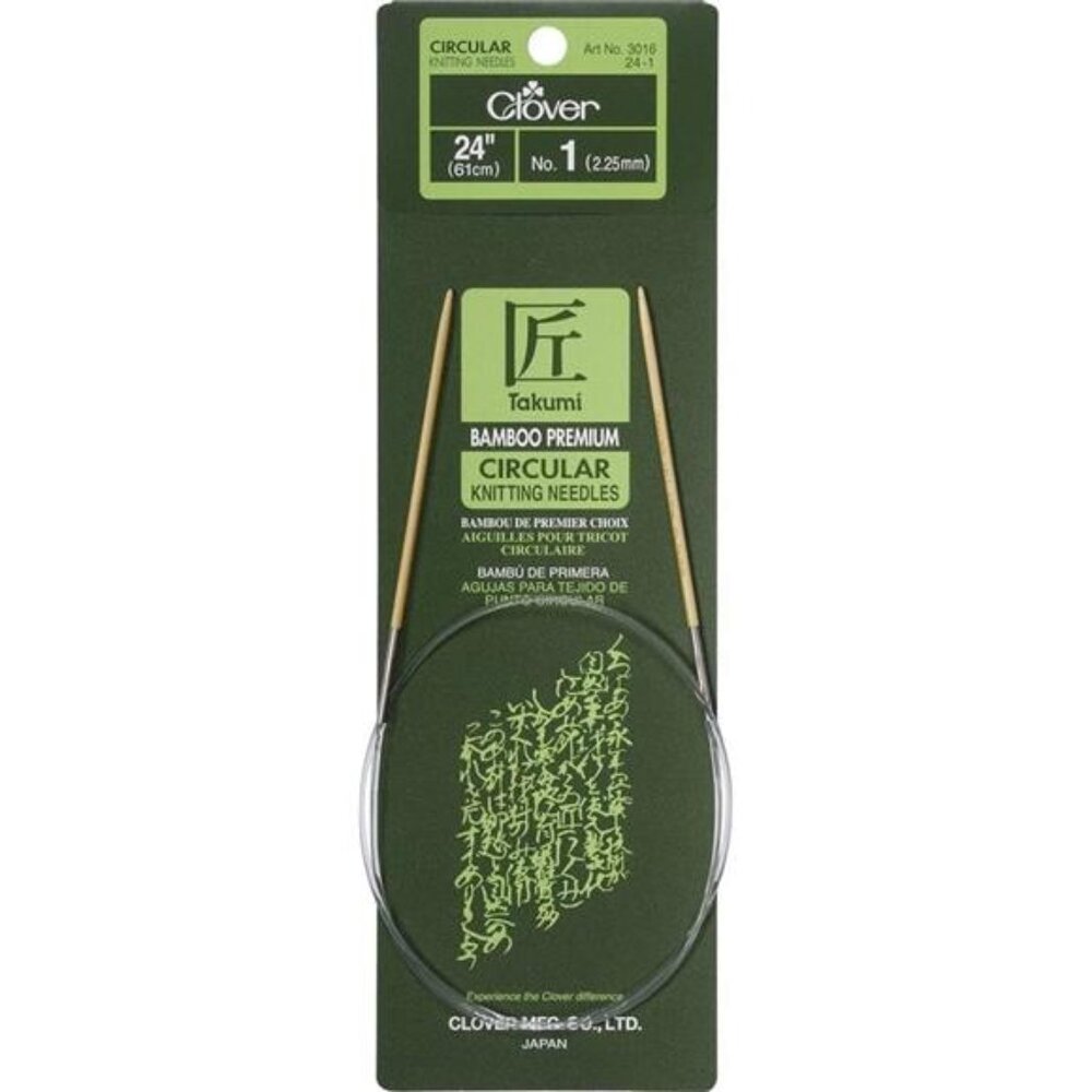 Takumi Bamboo Circular 24-Inch Knitting Needles, Size 3